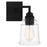 Quoizel Mcintire 2 Light Bath Light, Matte Black/Clear Seedy