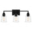 Quoizel Mcintire 3 Light Bath Light, Matte Black/Clear Seedy