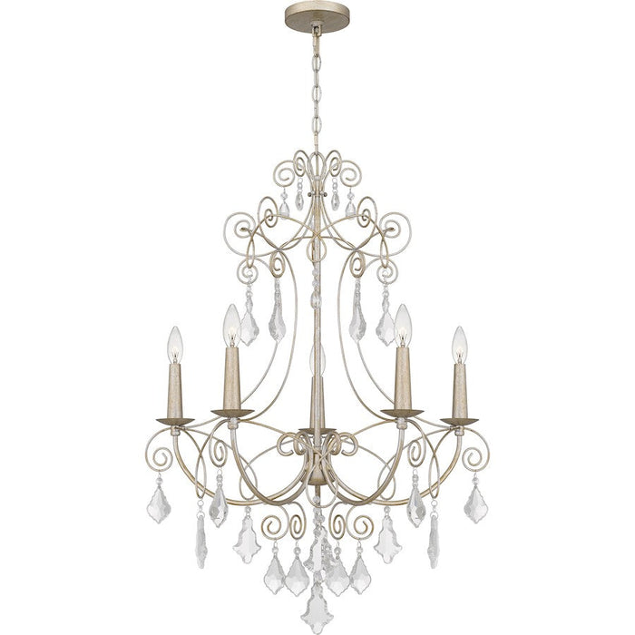 Quoizel Merida 5 Light Chandelier, Vintage Gold