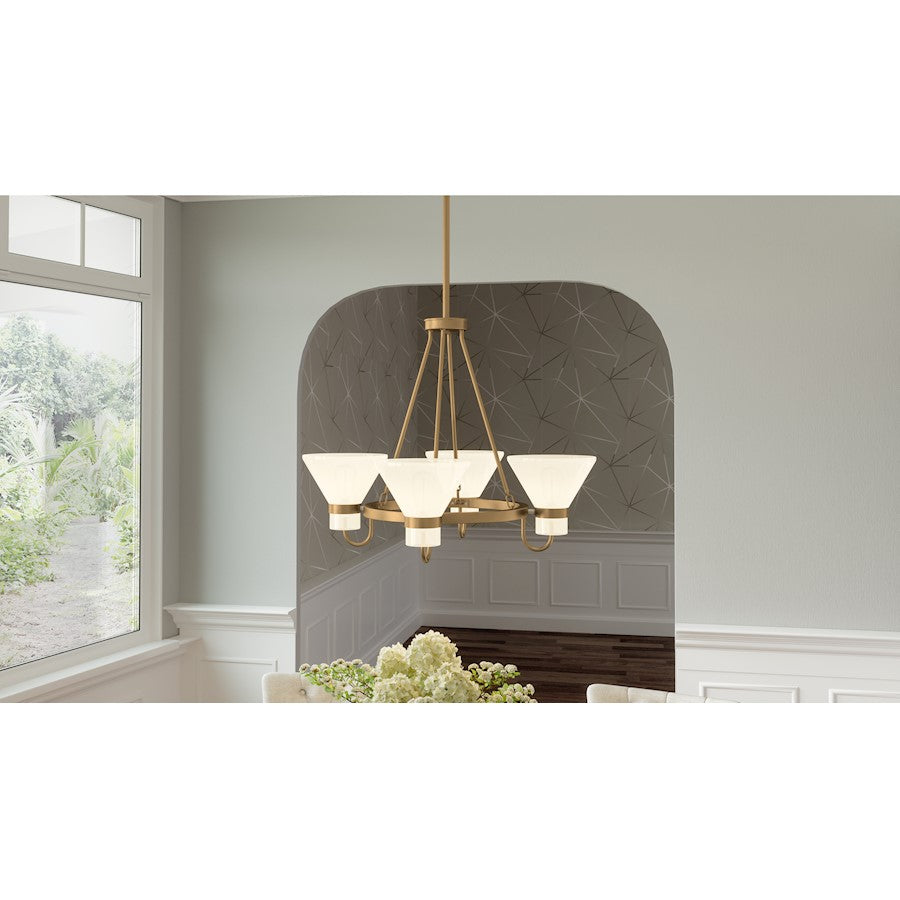 Quoizel Marigold 4 Light Chandelier, Earth Black/Opal Etched - MGD5025EK