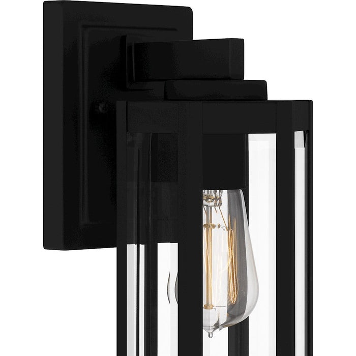 Quoizel Mesnick 1 Light Outdoor Lantern, Black/Clear Beveled