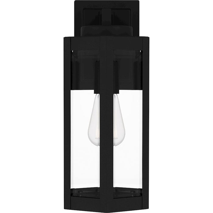 Quoizel Mesnick 1 Light Outdoor Lantern, Black/Clear Beveled