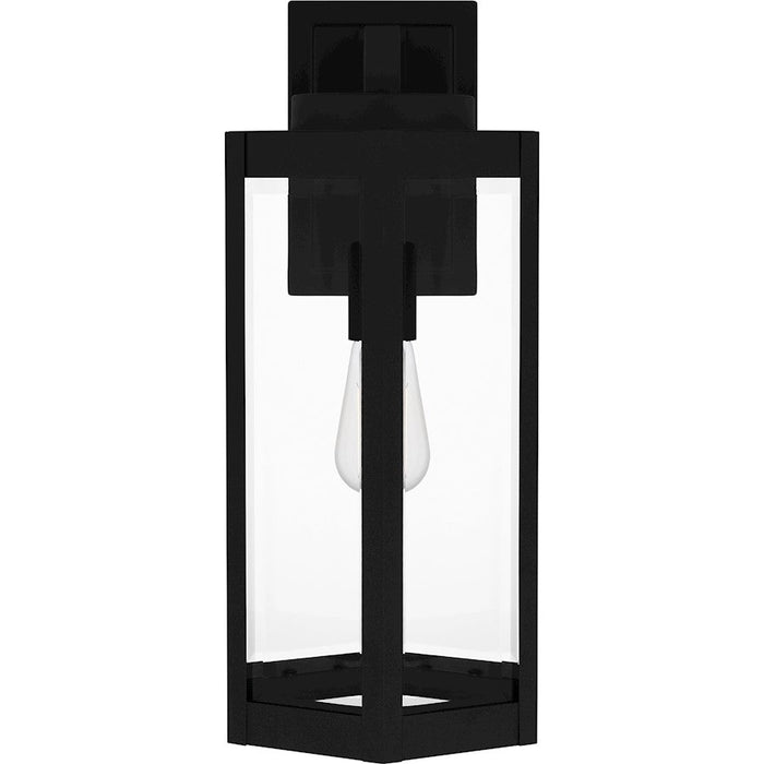 Quoizel Mesnick 1 Light Outdoor Lantern, Black/Clear Beveled