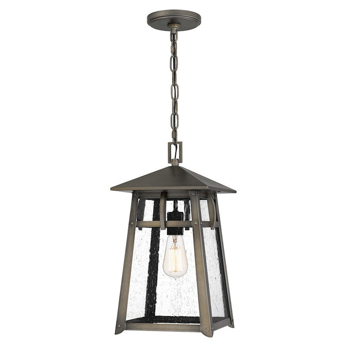 Quoizel Merle 1 Light Mini Pendant, Burnished Bronze/Clear Seeded