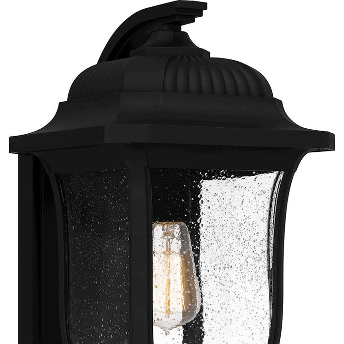 Quoizel Mulberry 1 Light Outdoor Lantern, Black/Clear Seedy