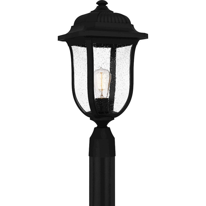 Quoizel Mulberry 1 Light 20" Outdoor Lantern, Black/Clear Seedy