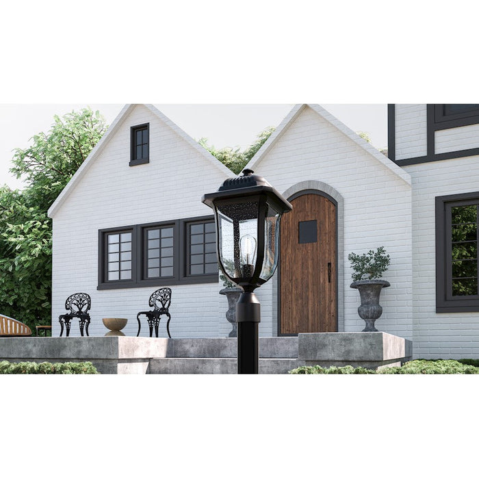 Quoizel Mulberry 1 Light 20" Outdoor Lantern, Black/Clear Seedy