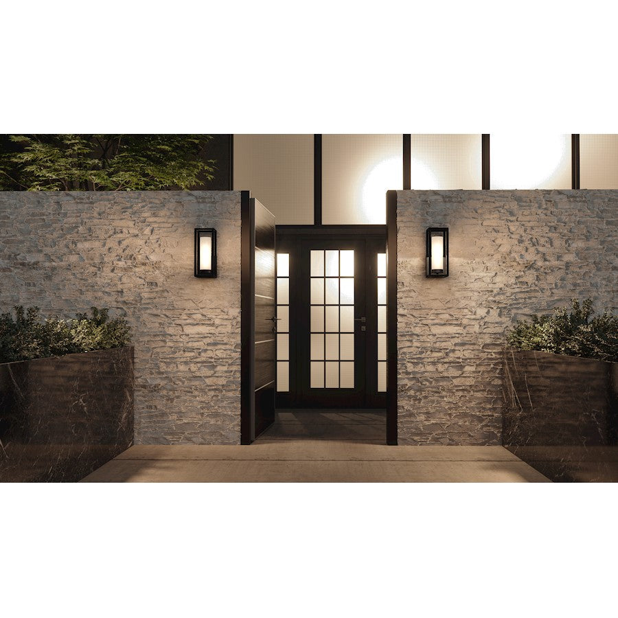 Quoizel Neville 1 Light 12" Outdoor Lantern, Matte Black/Etched - NEV8405MBK