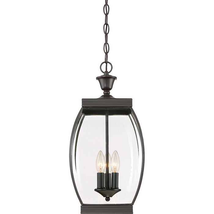 Quoizel Oasis 3 Light Mini Pendant, Medici Bronze/Clear