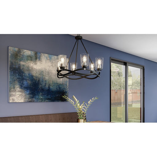 Quoizel Overlook 6 Light Chandelier, Earth Black/Clear Seedy - OLK5025EK