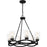 Quoizel Overlook 6 Light Chandelier, Earth Black/Clear Seedy