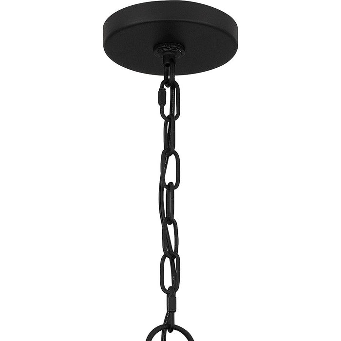 Quoizel Overlook 6 Light Chandelier, Earth Black/Clear Seedy