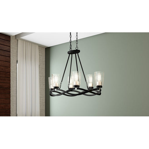 Quoizel Overlook 6 Light Island Light, Earth Black/Clear Seedy