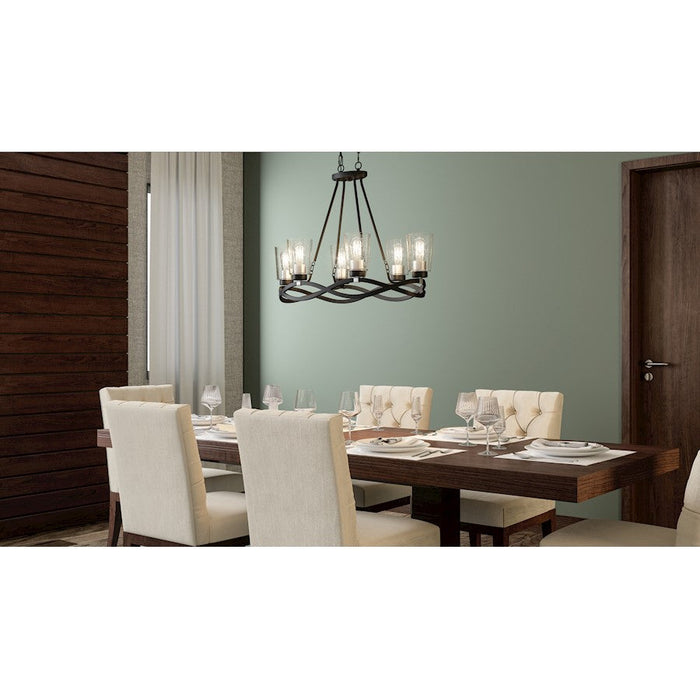 Quoizel Overlook 6 Light Island Light, Earth Black/Clear Seedy