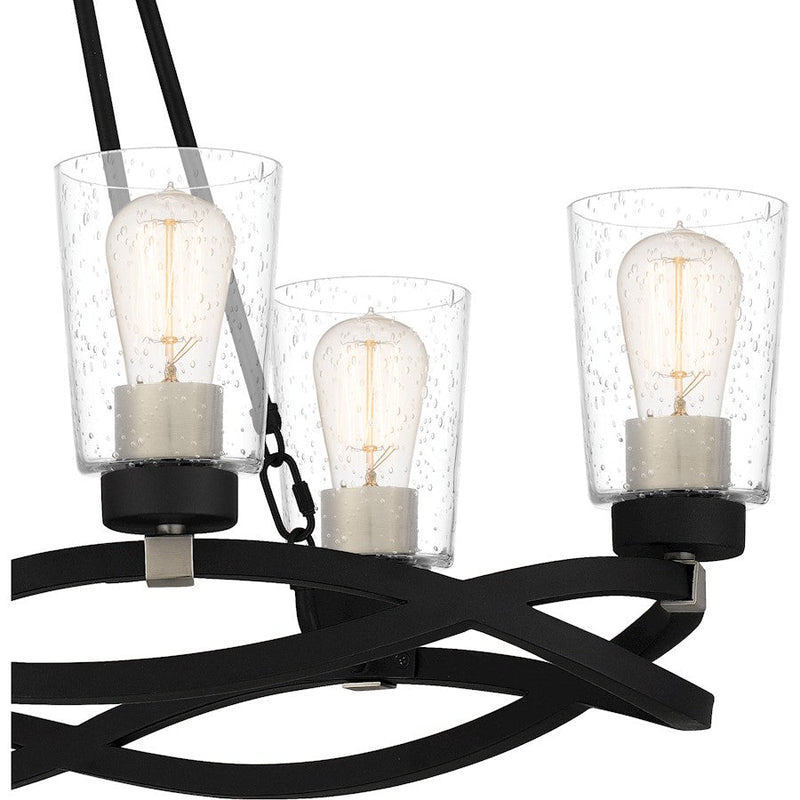 Quoizel Overlook 6 Light Island Light, Earth Black/Clear Seedy