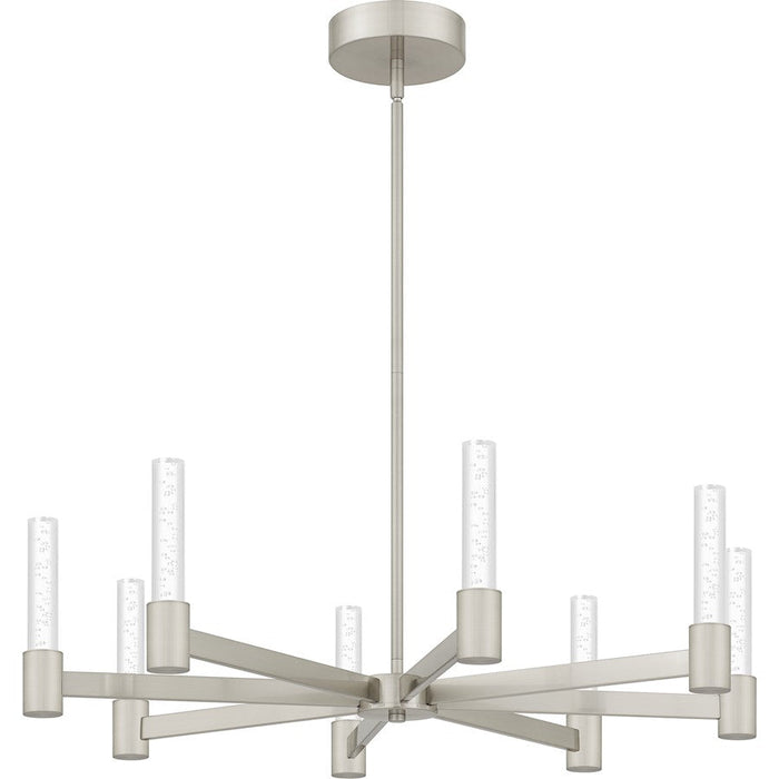 Quoizel Adler 8 Light Chandelier, Nickel/Clear Bubble Acrylic - PCADR5030BN