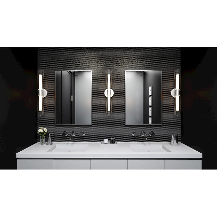 Quoizel Amara Bath Vanity, Polished Chrome/Clear , Opal Etched - PCAMA8522C