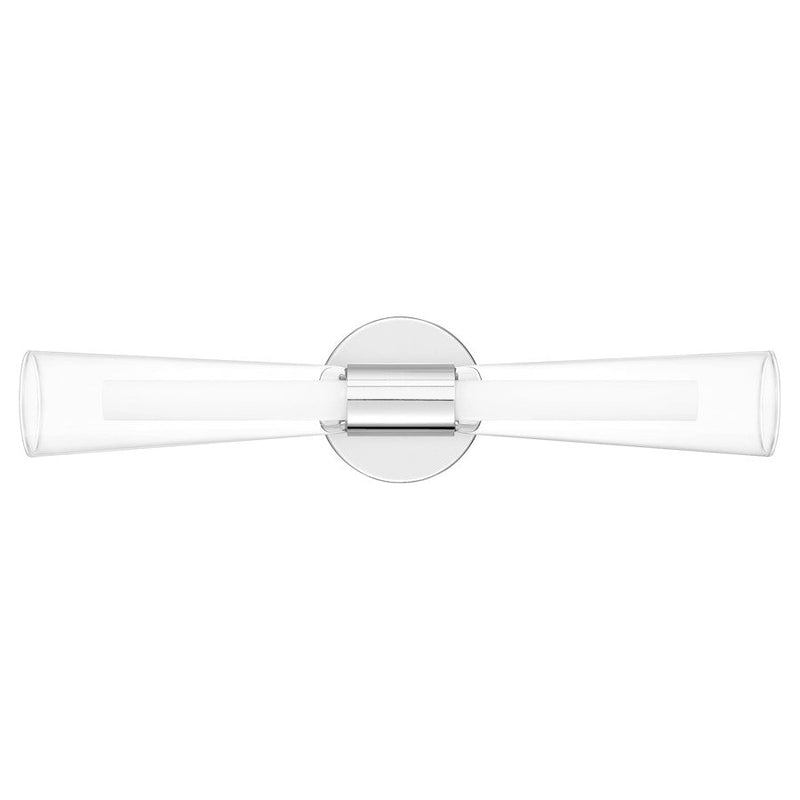 Quoizel Amara Bath Vanity, Polished Chrome/Clear , Opal Etched