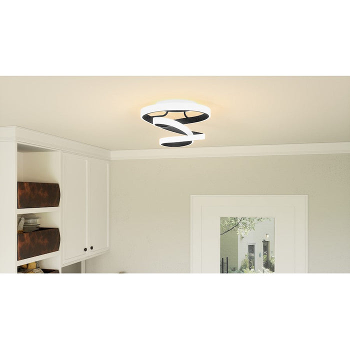 Quoizel Aviva LED Semi-Flush Mount, Matte Black - PCAVI1713MBK