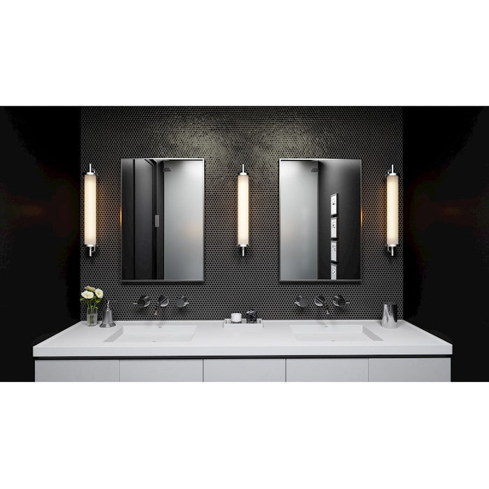 Quoizel Caledon Bath Vanity, Polished Chrome/Clear , White Acrylic