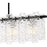 Quoizel Caspian 5 Light Island Light, Matte Black/Clear Textured