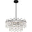 Quoizel Dion 6 Light Pendant, Matte Black/Clear Crystal Glass