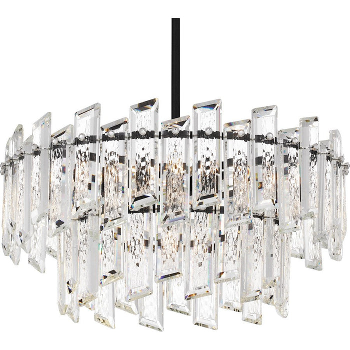 Quoizel Dion 6 Light Pendant, Matte Black/Clear Crystal Glass