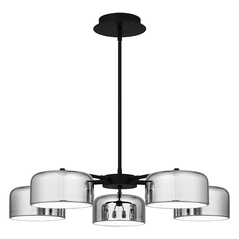 Quoizel Gabriel Chandelier, Matte Black/Metal Shade
