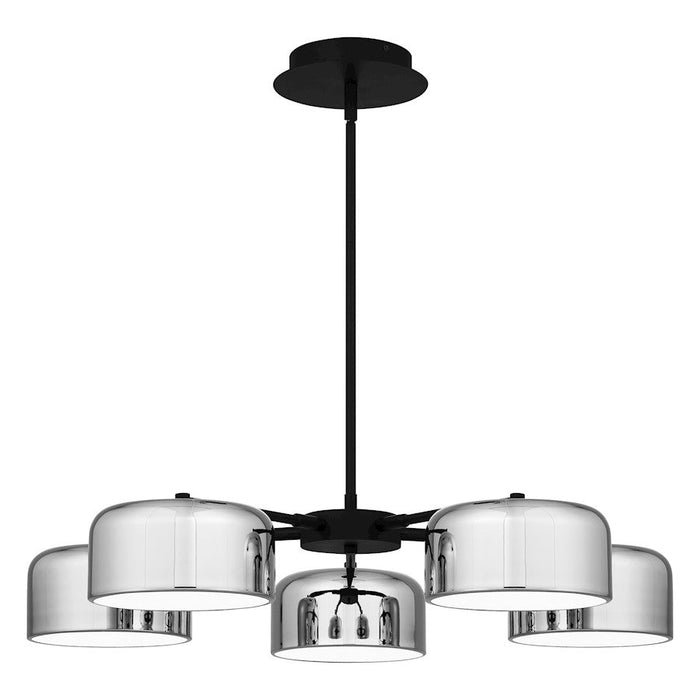 Quoizel Gabriel Chandelier, Matte Black/Metal Shade