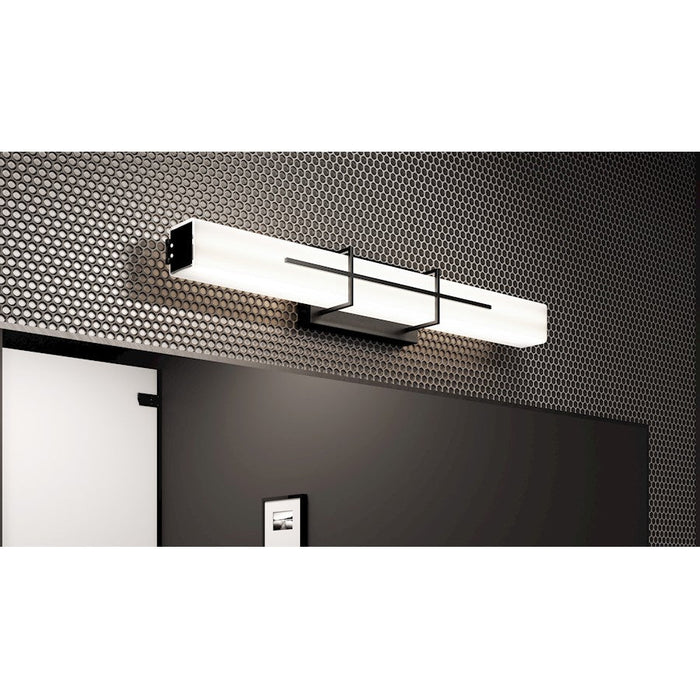 Quoizel Giselle Bath Light, Matte Black/Opal Etched