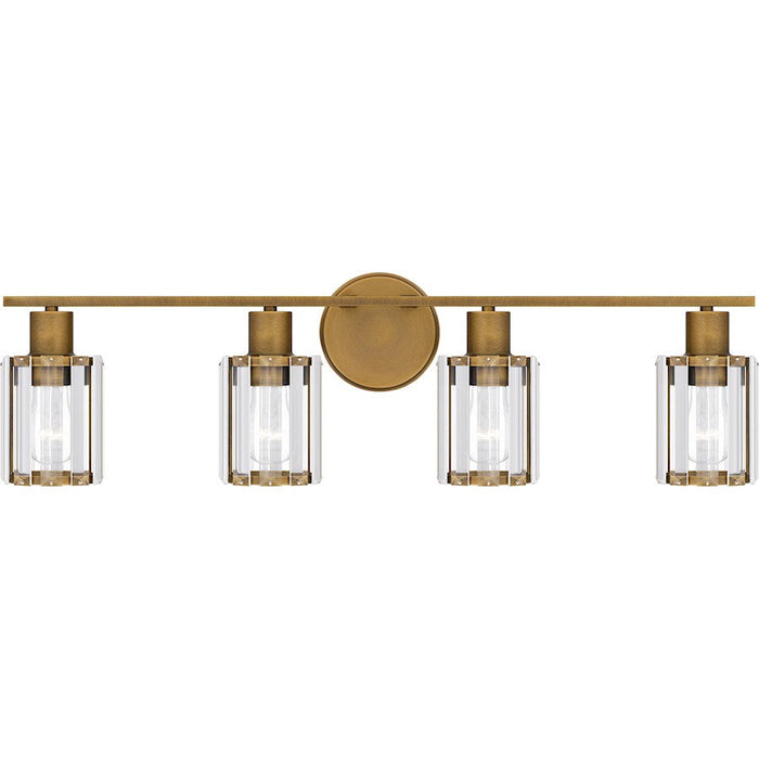 Quoizel Isla 4 Light Bath Light, Brass/Clear Beveled Crystal - PCILA8629WS