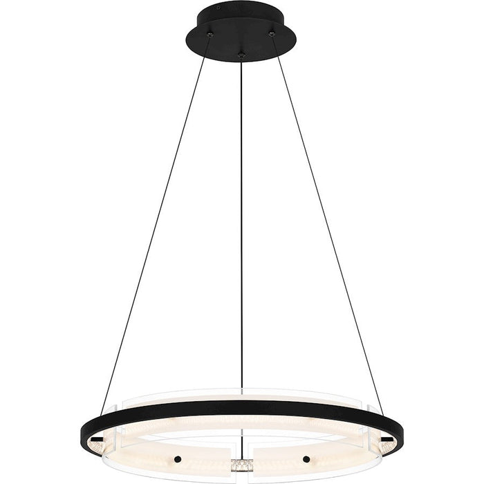 Quoizel Malik Pendant, Matte Black/Clear Glass