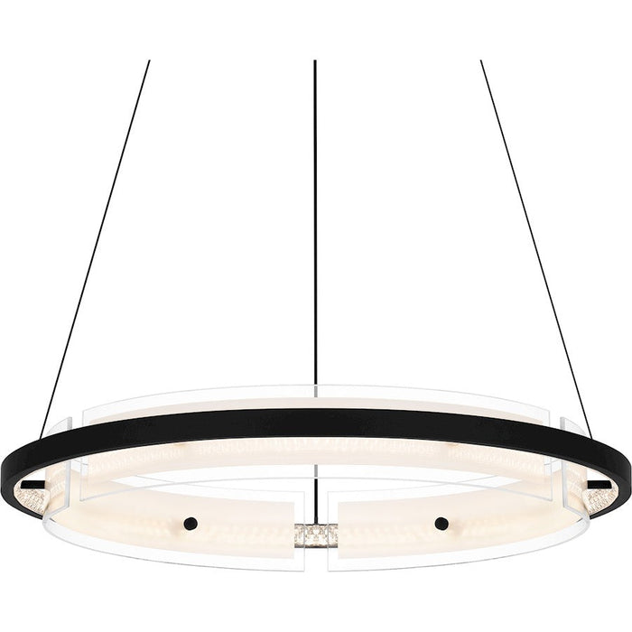 Quoizel Malik Pendant, Matte Black/Clear Glass