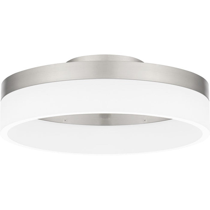 Quoizel Cohen Flush Mount, Brushed Nickel/White Acrylic