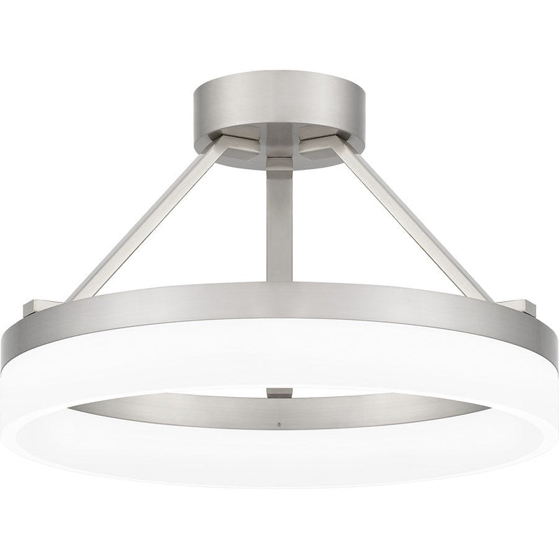 Quoizel Cohen Semi-Flush Mount, Brushed Nickel/White Acrylic