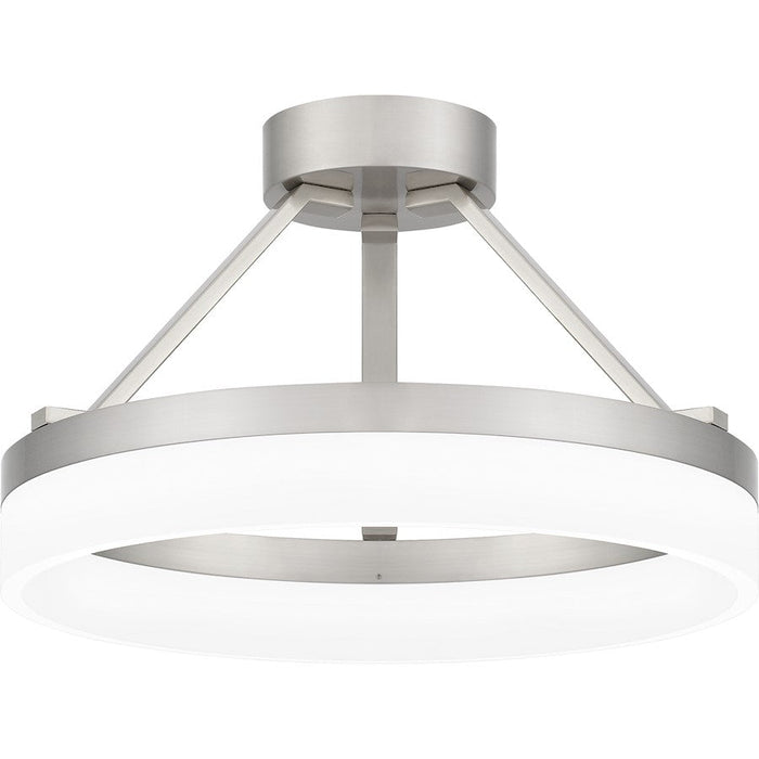 Quoizel Cohen Semi-Flush Mount, Brushed Nickel/White Acrylic