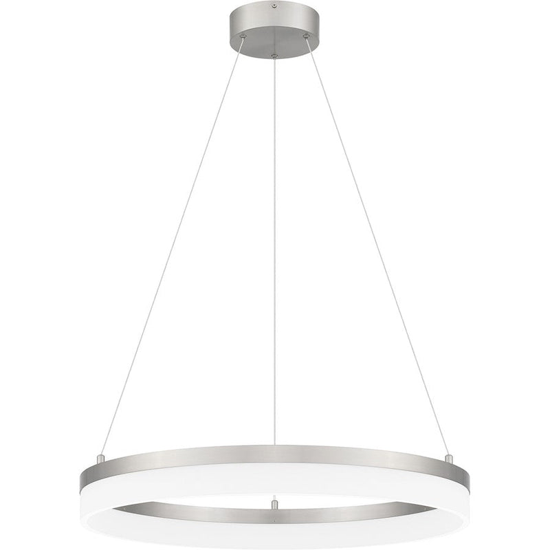 Quoizel Cohen Pendant, Brushed Nickel/White Acrylic