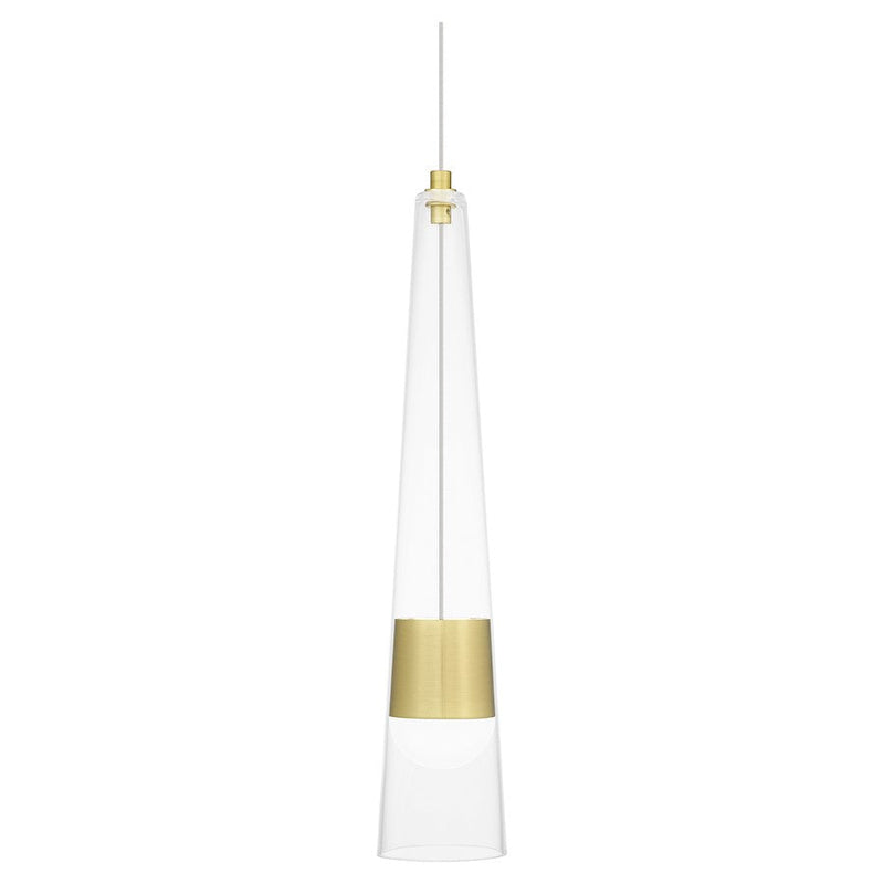 Quoizel Zia Mini Pendant, Satin Gold/Clear