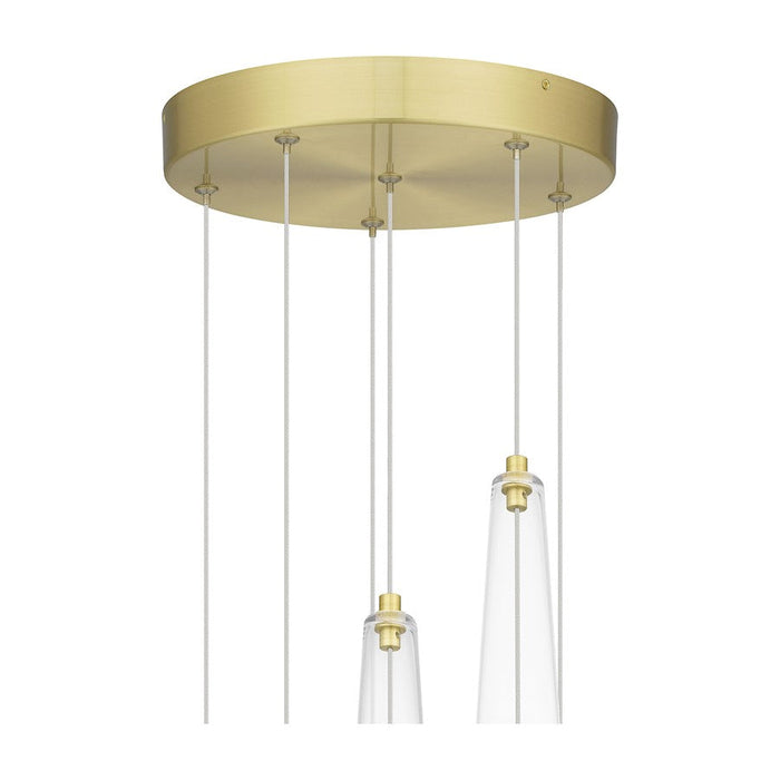 Quoizel Zia Pendant, Satin Gold/Clear