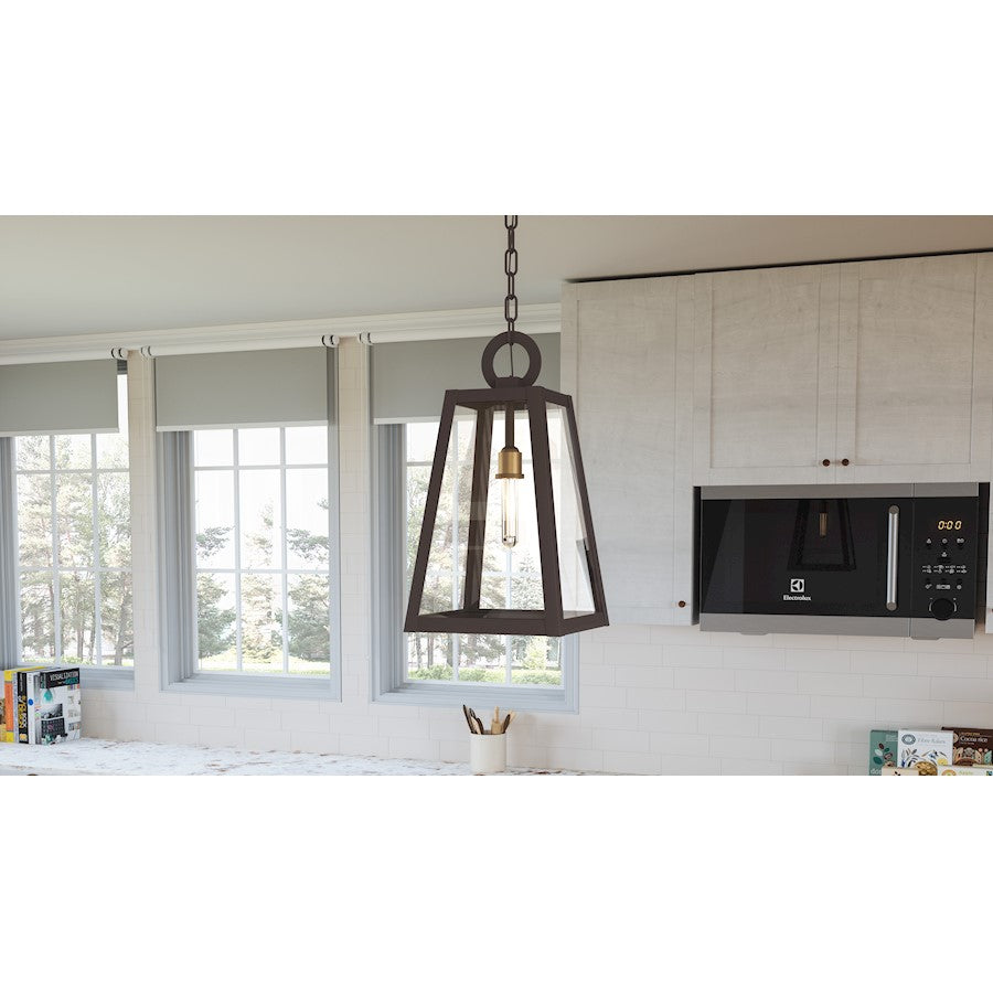 Quoizel Poplar Point 1 Light Mini Pendant, Old Bronze/Clear - PPT1510OZ