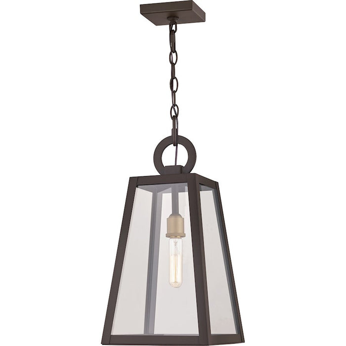 Quoizel Poplar Point 1 Light Mini Pendant, Old Bronze/Clear