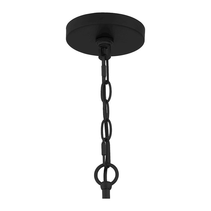 Quoizel Prescott 1 Light Mini Pendant, Matte Black/Clear