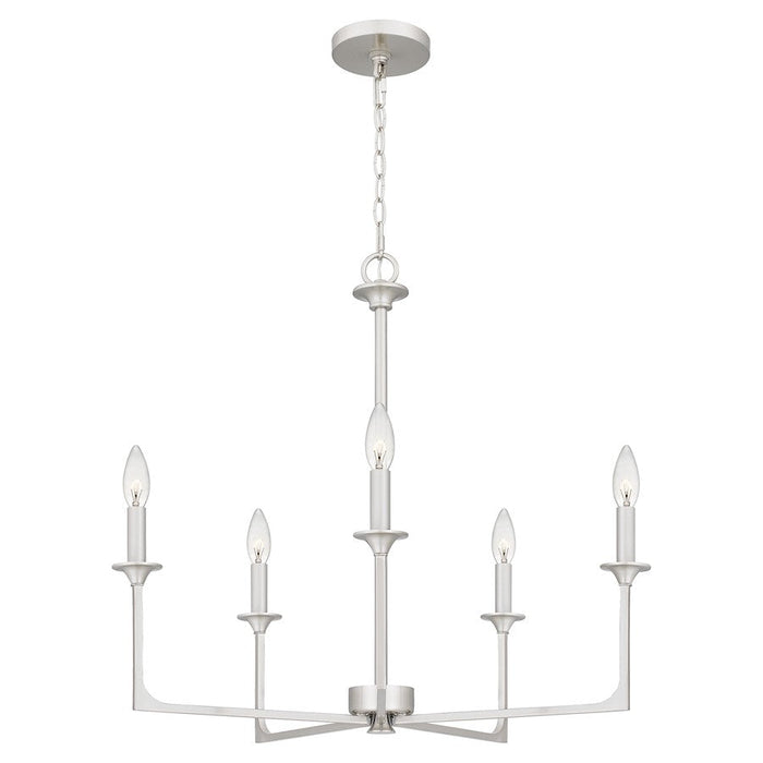 Quoizel Prescott 5 Light Chandelier, Brushed Nickel - PRC5026BN