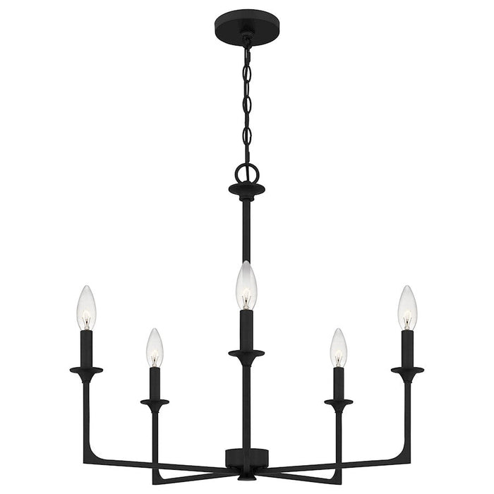 Quoizel Prescott 5 Light Chandelier, Matte Black - PRC5026MBK