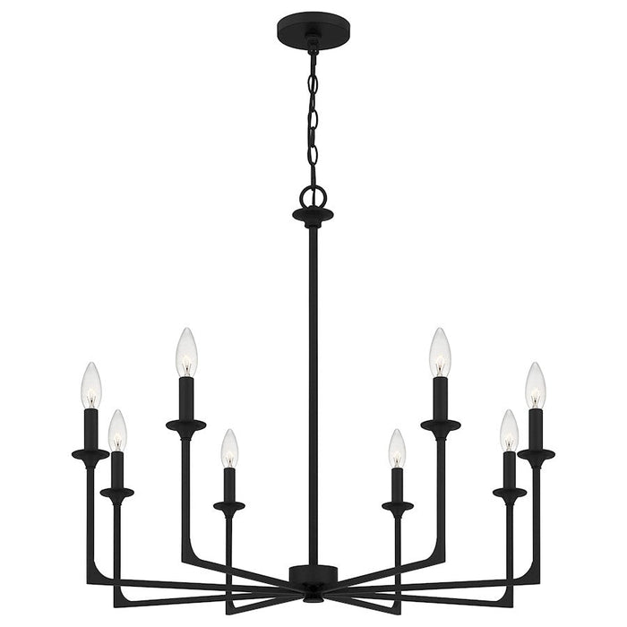 Quoizel Prescott 8 Light Chandelier, Matte Black - PRC5032MBK