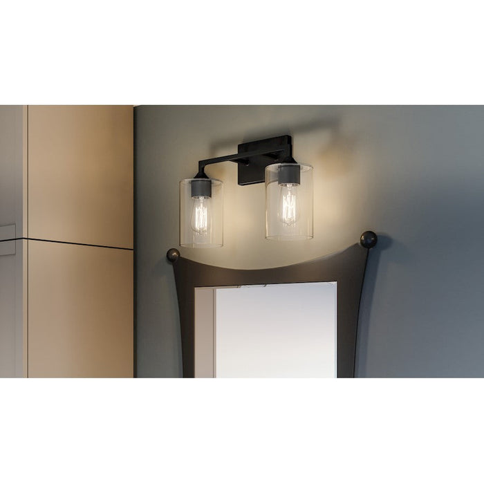 Quoizel Prescott 2 Light Bath Light, Brushed Nickel/Clear - PRC8616BN