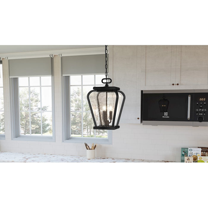 Quoizel Province 3 Light Mini Pendant, Mystic Black/Clear Seeded