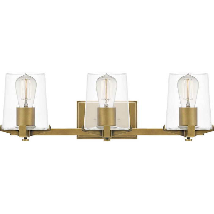 Quoizel Perry 3 Light Bath Vanity, Weathered Brass - PRY8624WS