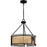 Quoizel Priya 3 Light Pendant, Matte Black/Rattan Caning