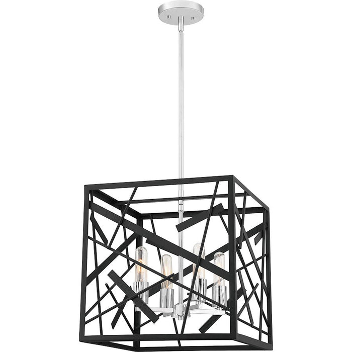 Quoizel Pollock Foyer 4 Light Pendant, Matte Black - QF5225MBK